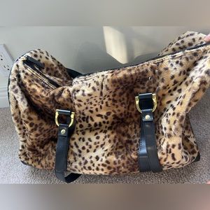 Faux Fur Cheetah Print Duffle